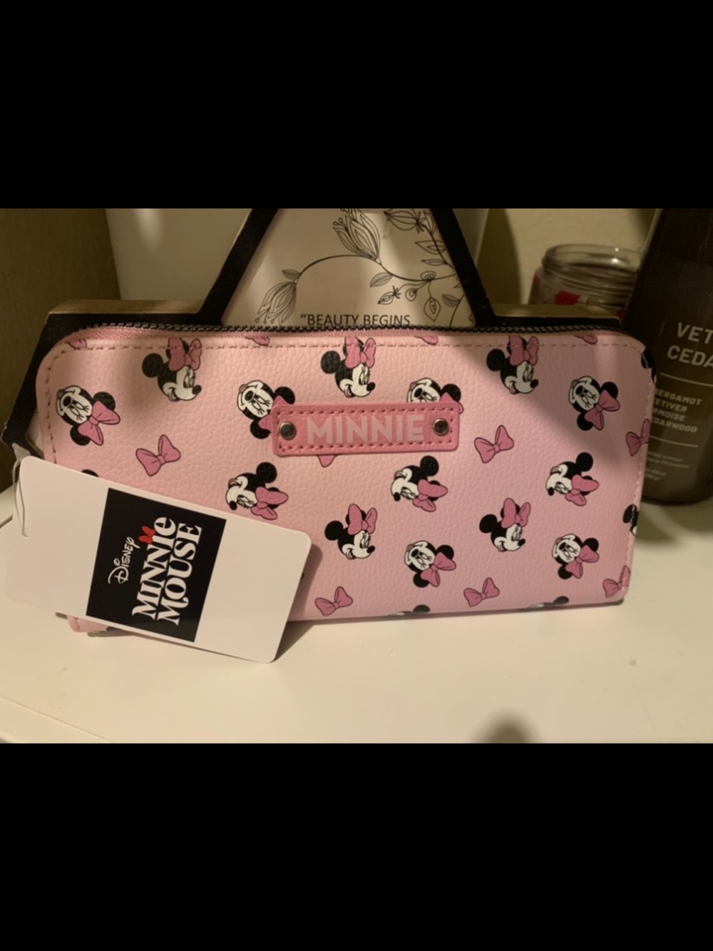 Disney Minnie Mouse Pink Bow Zip-Around Wallet